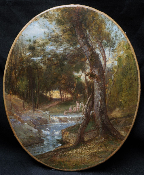 Dominique BARON, Bathers in a landscape