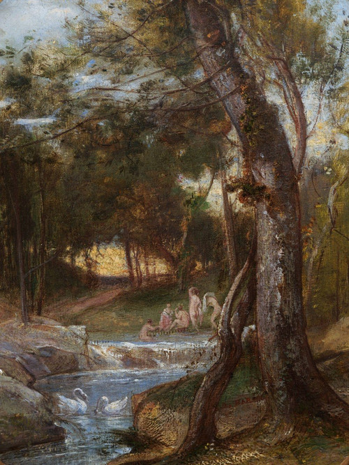 Dominique BARON, Bathers in a landscape