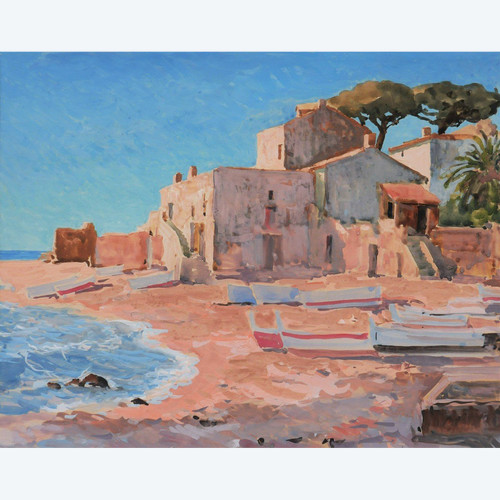 Constantin Alexandrovich WESTCHILOFF, Landschaft am Meer am Mittelmeer
