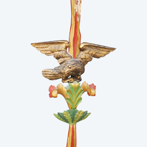 Element En Bois Sculpté Avec Aigle XIX