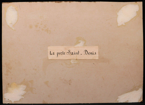 Jean DUMERSAN, Veduta animata davanti alla Porte Saint-Denis a Parigi