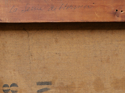 Scuola FRANCESE intorno al 1890, Chiatte ormeggiate sulla Senna