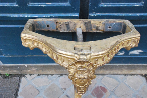 Console En Bois Doré à Un Pied D époque Regence XVIII