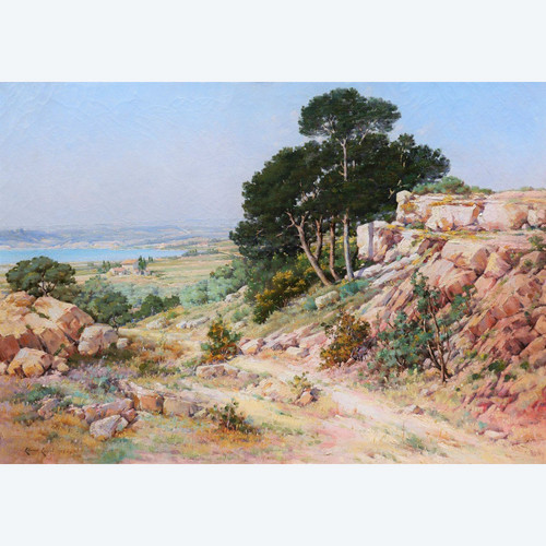 Édouard CAILLOL, Landscape by the sea in the vicinity of Marseille (large format)
