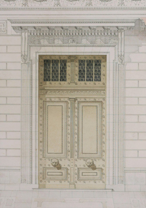 C. ROUGHOL, Projet de porte sur une façade néoclassique