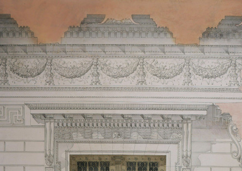 C. ROUGHOL, Projet de porte sur une façade néoclassique