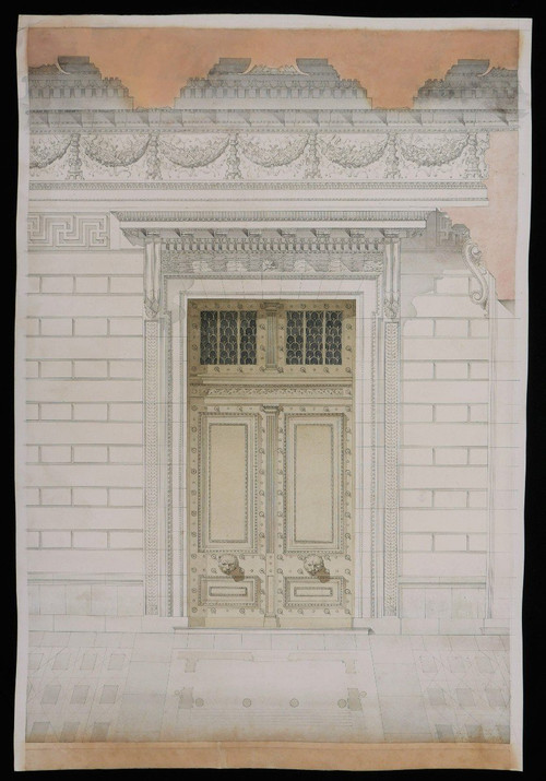 C. ROUGHOL, Projet de porte sur une façade néoclassique