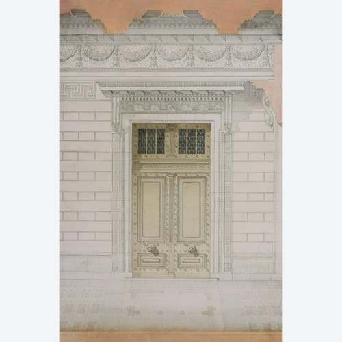 C. ROUGHOL, Projet de porte sur une façade néoclassique