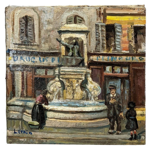 "oil On Canvas By Marcel Leprin Fontaine De Village Definitely One Of The Fountains Of The Basket