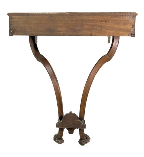 Louis XV Style Console In Walnut Forming A Showcase From The 1900s