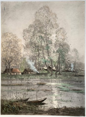 Marie-Joseph Clavel dit IWILL (1850-1923) - Pair of drawings 1890 - Landscape