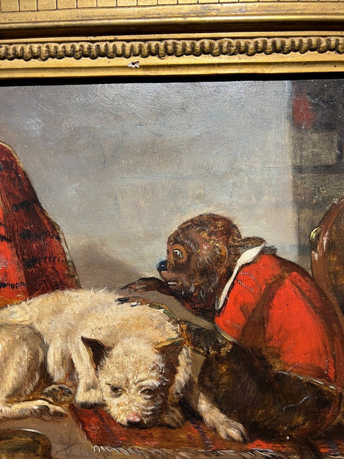 Scuola francese - H. Rubert (XIX secolo) - Singerie