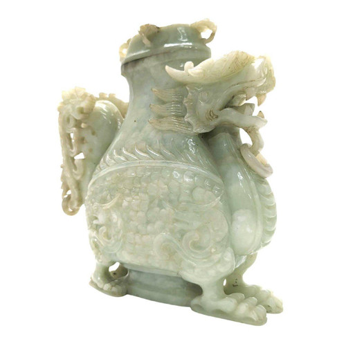 Pot Couvert En Jade à Décor De Dragon