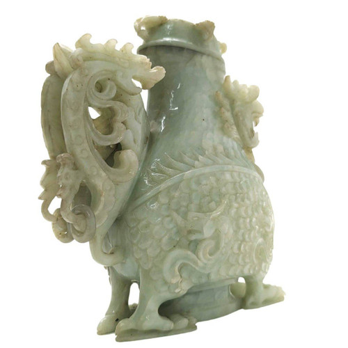 Pot Couvert En Jade à Décor De Dragon