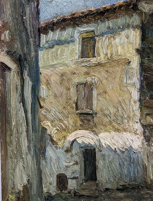 "louis Mathieu Verdilhan Street Of Village Oil On Canvas