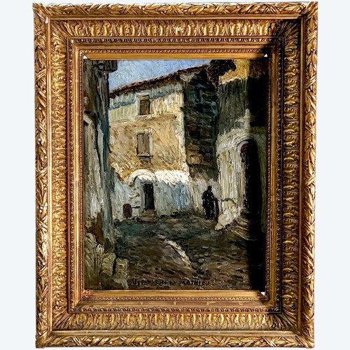 "louis Mathieu Verdilhan Street Of Village Oil On Canvas