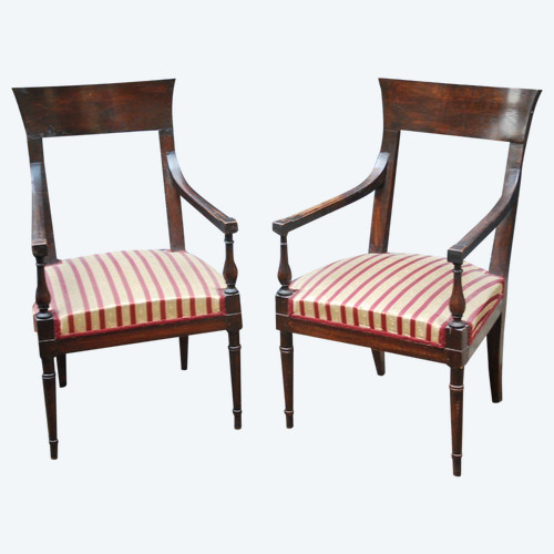 Pair Of Directory Armchairs, Consulate Stamped From Achard