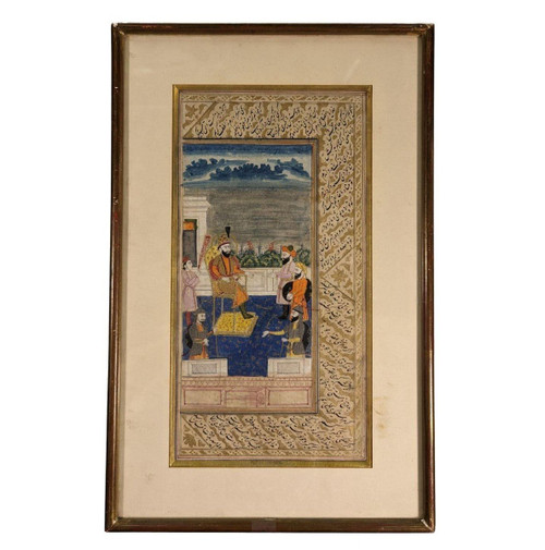 Paire d'Enluminures Persanes XIXème