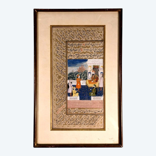Paire d'Enluminures Persanes XIXème