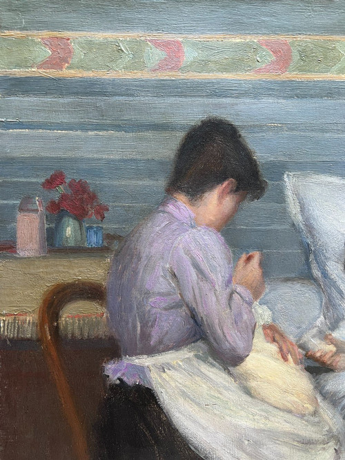 Gustave Poetzsch (1870-1950) - The Birth, First Day - Maternity, Circa 1900