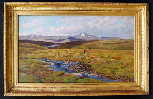 Johannes Marius Hartmann MÜLLER, Cavalli a Høvringen in Norvegia (grande formato)
