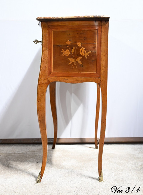 Petite Table Chiffonnière en Bois de Rose et Noyer, style Louis XV – 2ème Moitié XIXe