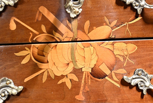 Petite Table Chiffonnière en Bois de Rose et Noyer, style Louis XV – 2ème Moitié XIXe