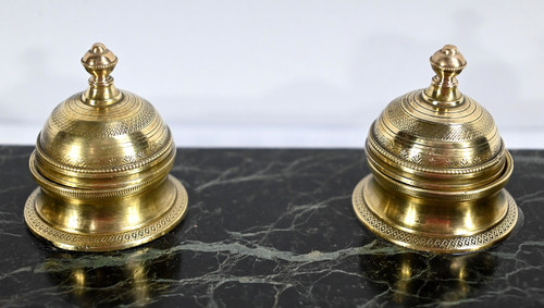 Inkwell in Bronze and Marble, Empire style - 1st part of the 19th century