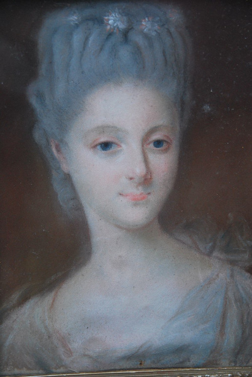 Kleines Pastell, Porträt einer achtzehnten Frau