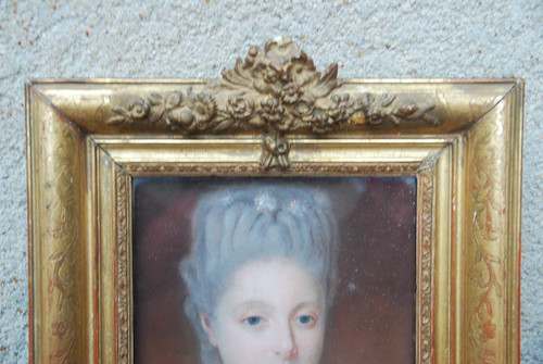 Kleines Pastell, Porträt einer achtzehnten Frau