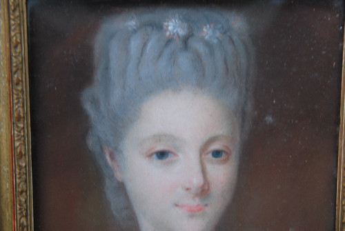 Kleines Pastell, Porträt einer achtzehnten Frau