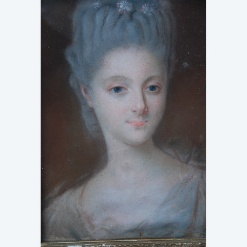 Small Pastel, Portrait Of Eighteenth Woman