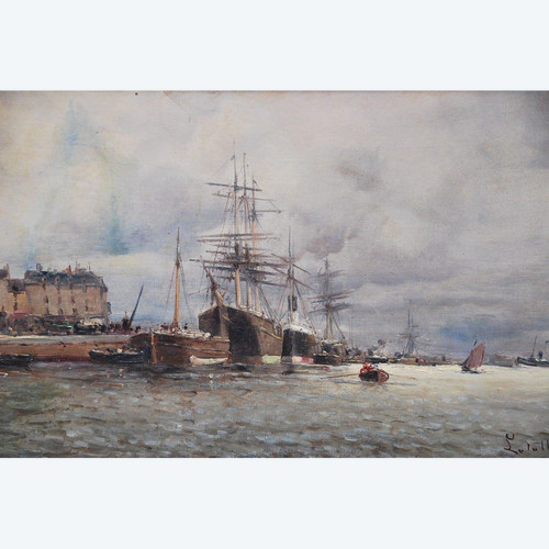 Vue De Rouen, Huile Signée De Letellier