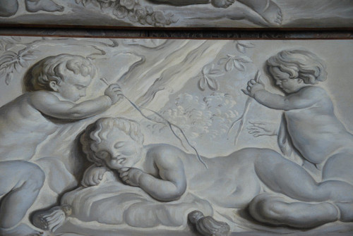 Suite Of 4 Putti Painted Canvases Attributable To Piat Joseph Sauvage Late 18th Century