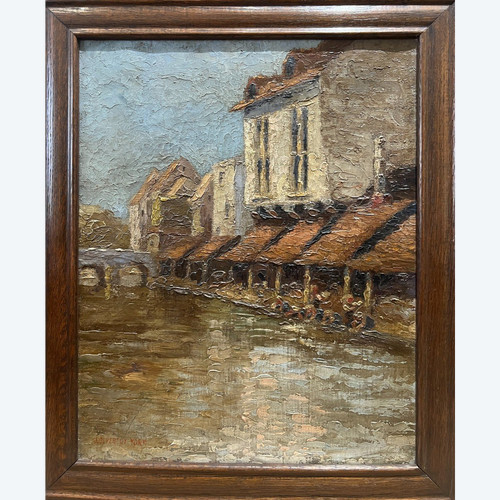 John Devereux-York (1865-?) – Amerikanische Impressionistenschule – Le Lavoir, 1890