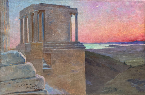 André Brouillet (1857–1914) – Athen, die Akropolis in der Abenddämmerung, 1903