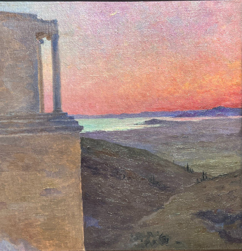 André Brouillet (1857–1914) – Athen, die Akropolis in der Abenddämmerung, 1903