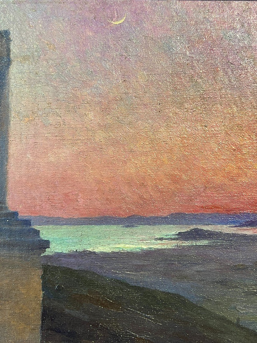 André Brouillet (1857–1914) – Athen, die Akropolis in der Abenddämmerung, 1903