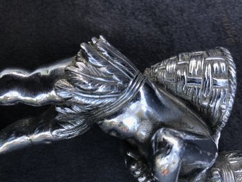 Automaskottchen aus vernickelter Bronze signiert Cardeilhac Paris
