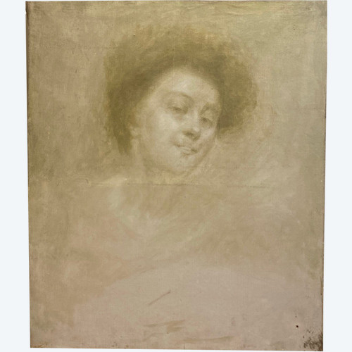Ecole Symboliste Vers 1900 - Portrait De Femme
