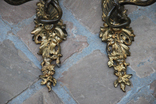 Pair Of Bronze Sconces XVIIIth Regency Period