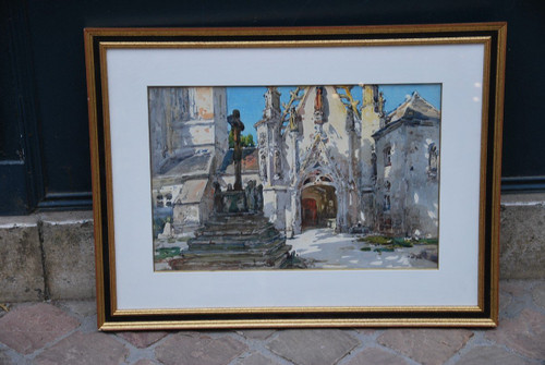 Saint Tregonnec , Aquarelle  Signée De Villon