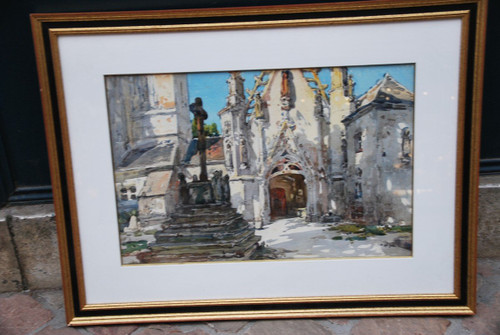 Saint Tregonnec , Aquarelle  Signée De Villon
