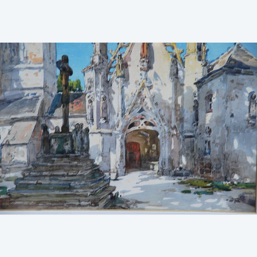 Saint Tregonnec , Aquarelle  Signée De Villon