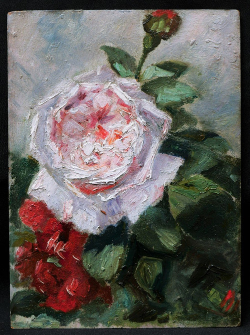 Scuola impressionista francese, fine del XIX secolo, Studio di una rosa