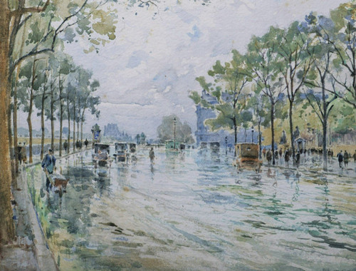 René LEVERD, The Palais Bourbon from the Quai d'Orsay