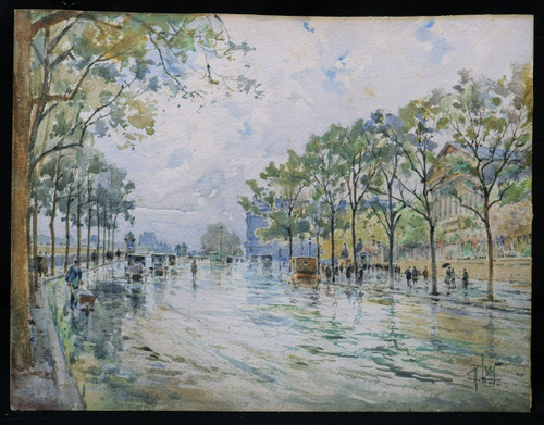 René LEVERD, The Palais Bourbon from the Quai d'Orsay