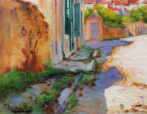 François Félix ROUBAUD, Sunny street in Cahors, spring
