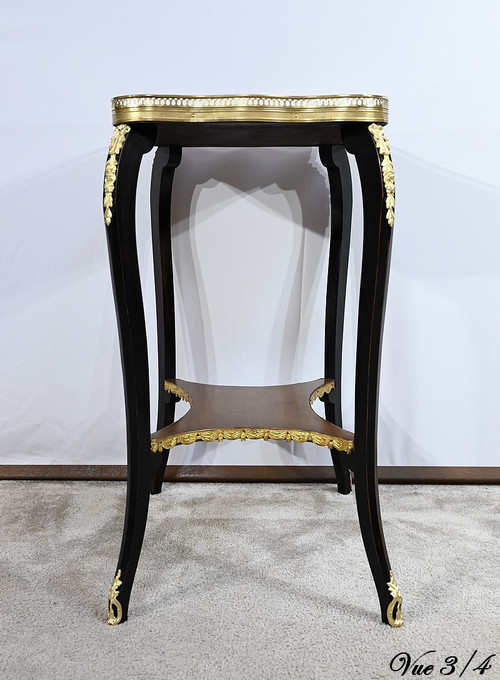 Petite Table de Salon en Acajou et Bois Noirci, style Napoléon III – Fin XIXe