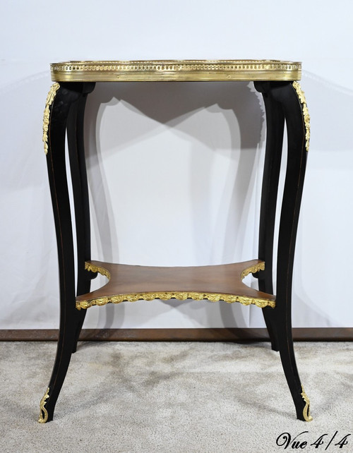 Petite Table de Salon en Acajou et Bois Noirci, style Napoléon III – Fin XIXe